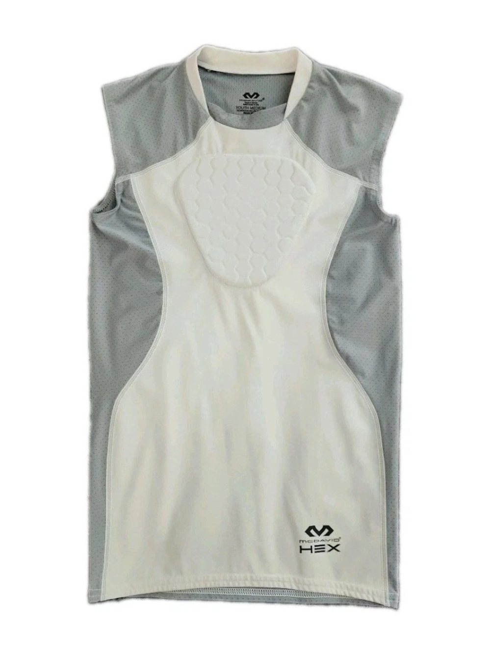 McDavid Youth Medium Baseball Hex Shirt White